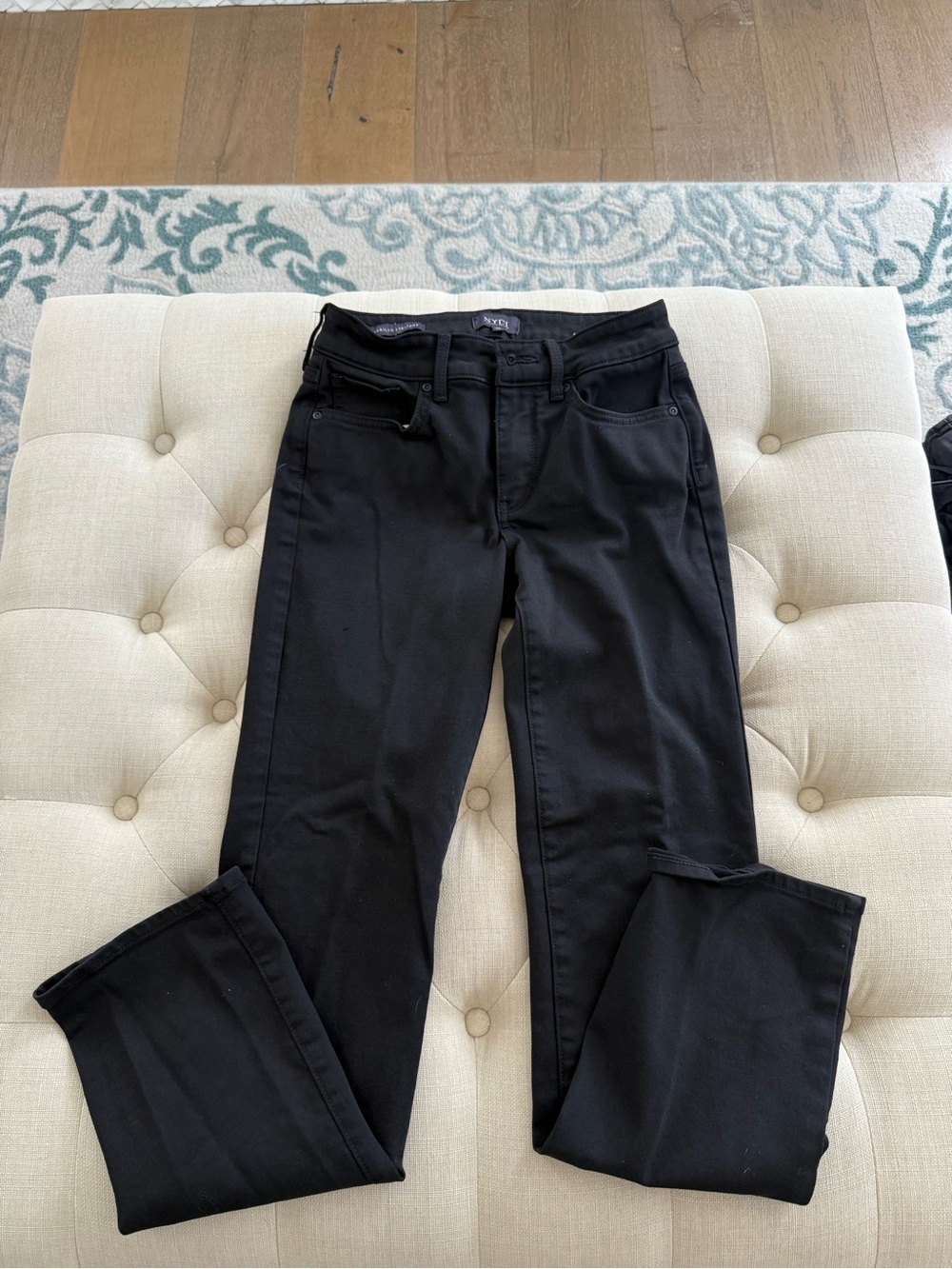 NYDJ Black Straight-Leg Jeans